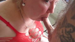 Jerks off and Then Sucks My Dick and Gets a Portion of Cum in Her Mouth