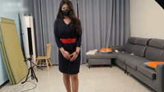 My Girlfriend in Black Stockings Was Bound by a Red String on the Chair-i Really Liked How She Was Tied up