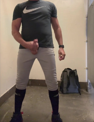 JockDad87 Shoots Alpha Cum in the Public Bathroom