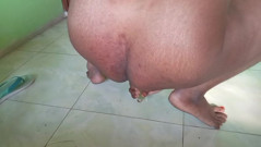 I took out the water from the vagina with a stick