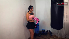 Lia Cooper Receives Intimate Boxing Class From Danny Clark.