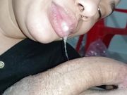 POUNDING DEEP IN THE SLUT'S THROAT, making this delicious slut swallow all over my cock