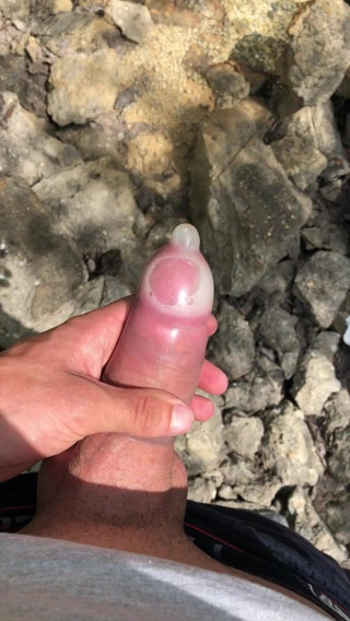 Used Condom with a Hokker outside