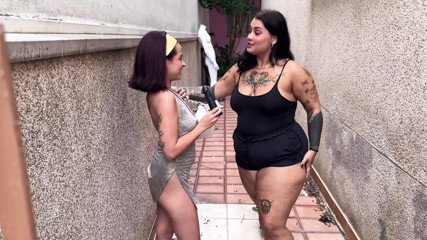 Fat Girl Picked up MILF at Carnival Block and Took Her to Abandoned House