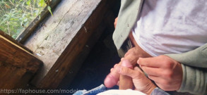 I accidentally saw the village guy's big dick, he was jerking off his huge cock, and I helped him release a lot of thick sperm!
