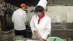 The chef and restaurant management reprimand the Asian cook by instructing her to squeeze thick veggies