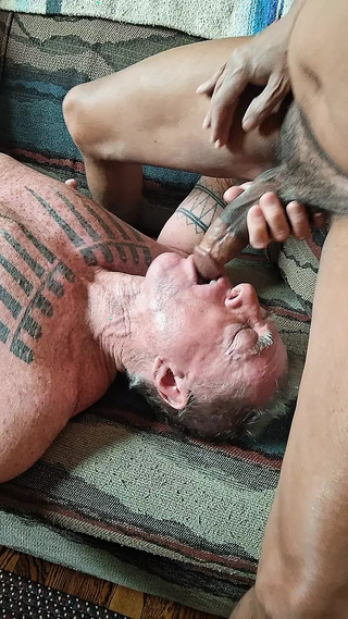 Key West stretching his throat with Pedros huge cock