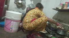 When the stepsister was cooking in the kitchen