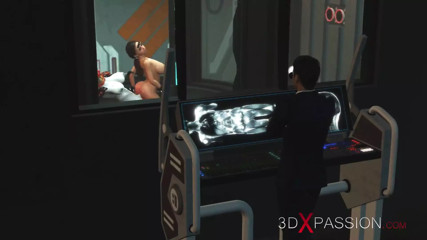 Sex Futa Robot Fucks Hard a Busty Girl in the Mad Lab