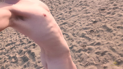 Twink on Forbidden Non Nudist Beach Secretly Naked 4K! Teenager Exhibitionism Goldenelixxxir!