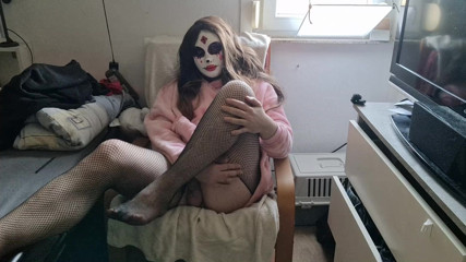 Gothic Trans Woman Bursting - Mastubation Orgasm