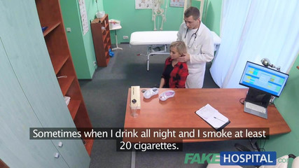 Fake Hospital Petite blonde deepthroats a thick dick