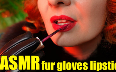 Lipstick fetish video – lady in fur close ups