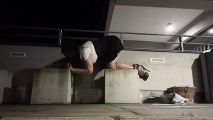 Sissy Playing Outside with BBC Dildo thumbnail