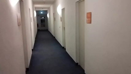 Guy risky masturbate and cum in the hotel corridor