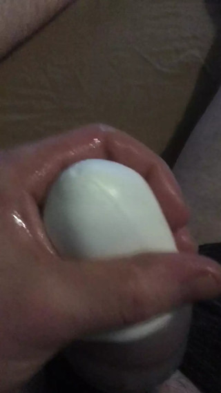 Masturbating With Bound Balls Cockrings Stroker Toy And Masturbator Egg