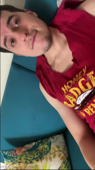Twink Guy Using His Fleshlight While Wearing an Anal Plug