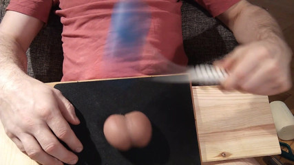 Black board, blue ball