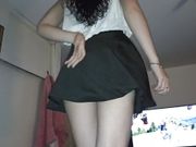 My friend seduces me in a skirt and makes me very horny 