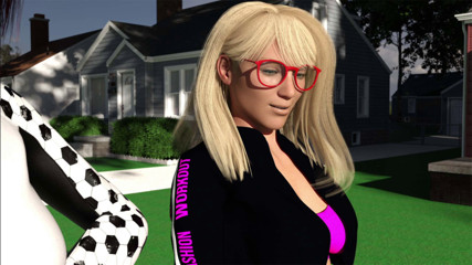 Trans Blondy Alex's First Day at Gym with Zoey