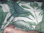 Step mom in bed handjob step son dick for hard erection 