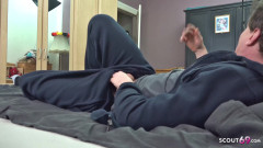German step-sister Marie caught step-bro masturbating