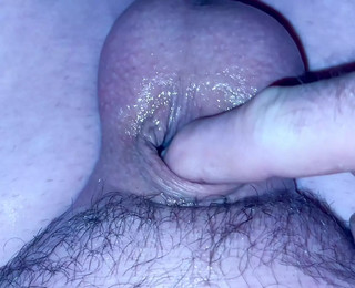 Inverted cock  pre- cum over flow
