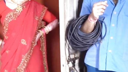 Indian desi woman enjoying fun with husband's friend clear Hindi voice