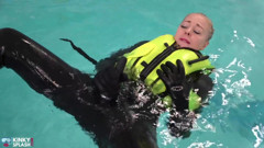 Neoprene Lust: Inflatable Snorkel Vest Pleasure in the Pool