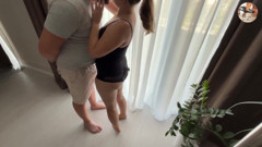 blowjob and facial by the window let neighbours watch