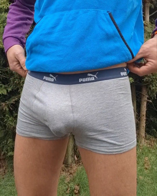 Caught by the neighbor's wife. She asks me to continue. Skinny boy pisses with his thick cock for the young woman