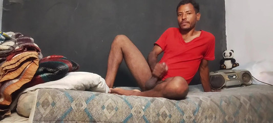 Black dick handjob in bedroom