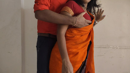 Beautiful big ass big boobs curvy Indian bhabhi in yellow saree