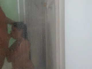 fucking a married lady in the bathroom of the hotel while cuckold is calling her