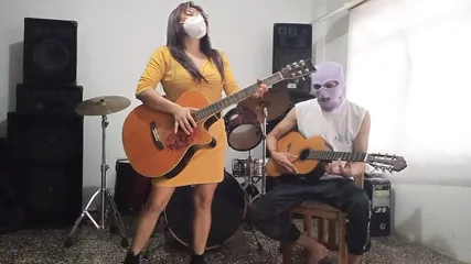 My music teacher is delicious and masturbated my big athletic penis after receiving her guitar lessons.