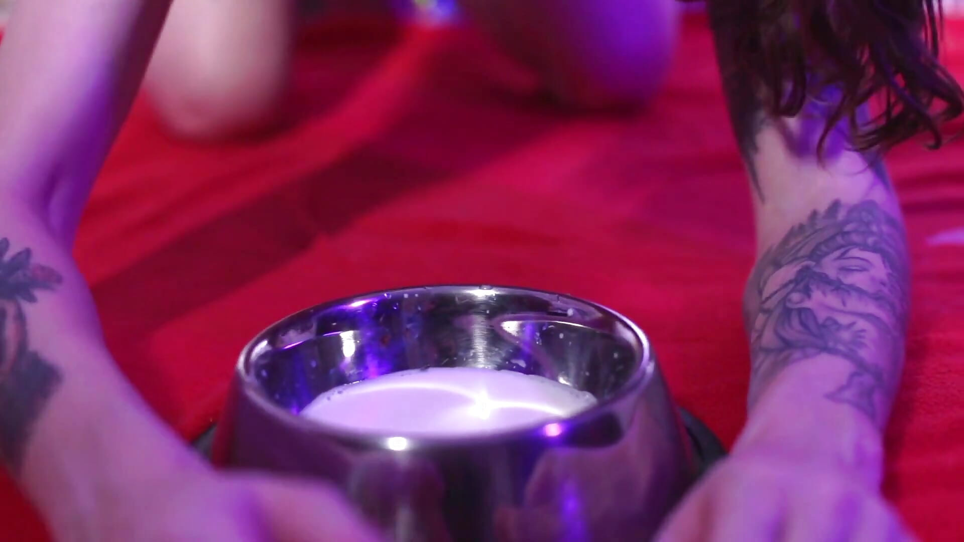 Anal milk enema squirting
