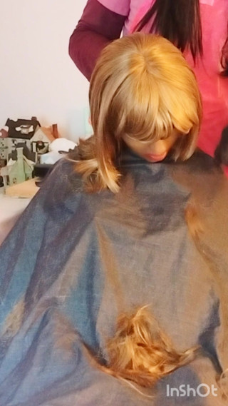 Julia ebony sex doll slave blonde bobcut