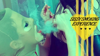 SMOKING DEEPTHROAT lesson for SISSY latex slave thumbnail