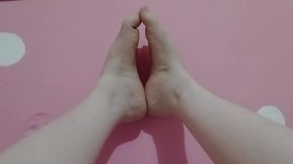 I stay home alone and give myself a foot massage on the wall