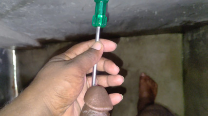 This summer boy play with Air pod and  screwdriver  Masturbation thumbnail