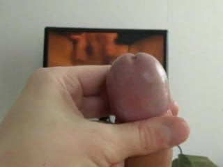 Cock &amp; glans ring - stroking, precum play and a load!