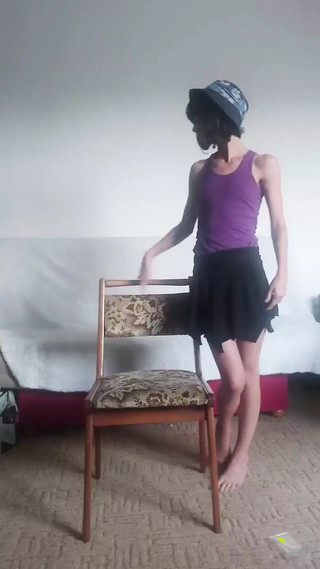 Hot and horny skinny girl sexy dance strip dance