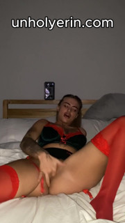 Horny tattooed goth fingers deeper and slower moans softly on cam