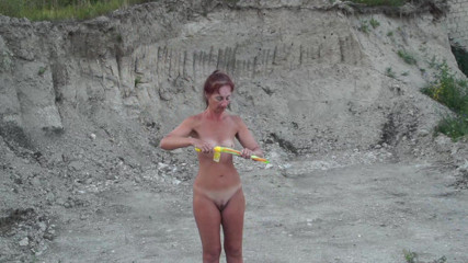 Soap buble in abandoned quarry 1