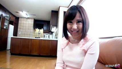 Petite Asian Step-Sister 18 seduce to First Time POV Suck and taste Sperm by Step-Brother when home alone