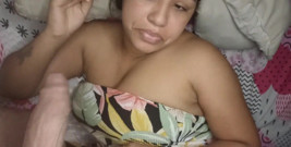 Colombian Brunette Resting and Her Boyfriend Comes in to Interrupt Her Rest