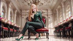 From Luxury Gala to Private Bedroom: the Green & Blonde Visual Feast. Are You Ready to Melt?