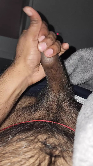 playing with my cock after everyone slept at home