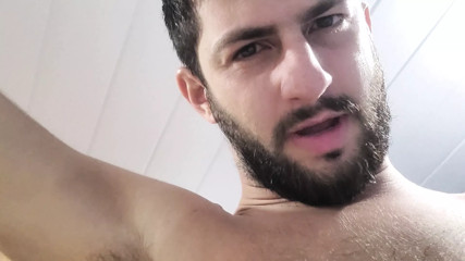 COCKY ALPHA MALE&rsquo;S VERBAL BRAGGING - NAKED HAIRY UNCUT COCK