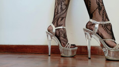 Nylon and Clear Heels